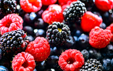 Composition with fresh ripe berries