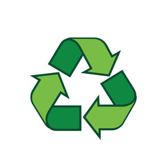 A vibrant green recycling symbol, a visual representation of environmental conservation and sustainable practices, promoting eco-friendly awareness.