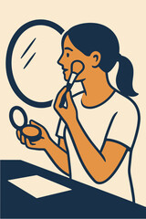 illustration girl doing makeup vector minimalism
Vector illustration minimalism