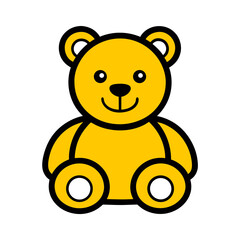 teddy bear icon simple vector plush bear toy illustration