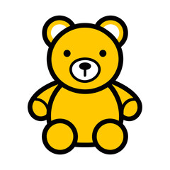 teddy bear icon simple vector plush bear toy illustration