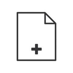 Fototapeta premium Document icon with a plus symbol indicating addition or new.