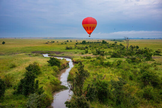 Hot air ballooning during an African safari