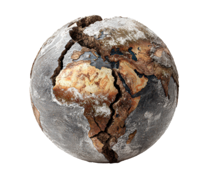 Cracked globe symbolizing climate change concerns