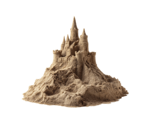 Sand castle creation for beach fun and summer enjoyment