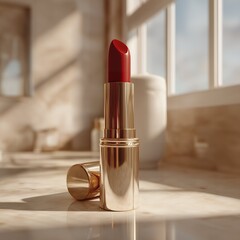 Close-Up of Luxury Lipstick with Creamy Texture