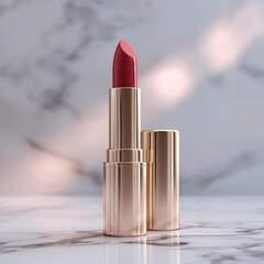 Close-Up of Elegant Luxury Lipstick Tube