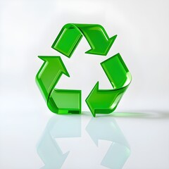 Obraz premium Promote sustainability with this vivid green recycling symbol, perfect for eco-friendly initiatives and campaigns