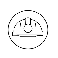 Construction Helmet Icon: A minimalist line drawing of a construction helmet, representing safety and protection on the job site.