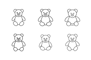 teddy bear icon line art vector art illustration