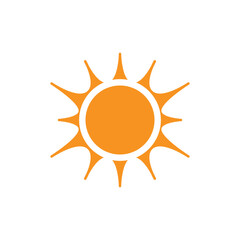 Minimalist Sun Icon Vector. Bright Summer Symbol Design Illustration