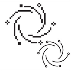 connect icon in line and flat style, abstract background with arrows