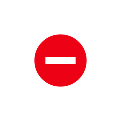 Red and white No entrance sign