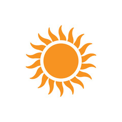 Orange Sun Symbol Vector. Summer and Weather Icon Design