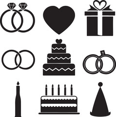 Conceptual Icons for Love and Celebration