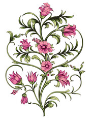 Watercolor floral illustration set - bouquets, frame, border. White flowers, rose, peony, gold green leaf branches collection. Wedding invites, wallpapers, fashion.