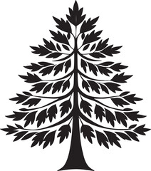 Stylized Black Tree Silhouette Graphic