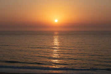 Sunset over Ocean in Santa Cruz ,Torres Vedras