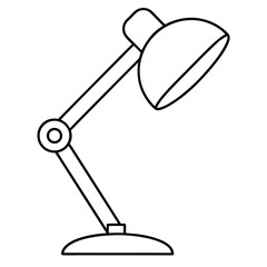 Minimalist desk lamp outline illustration clean and modern design for graphic projects and branding