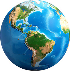 Fototapeta premium 3D Globe Render with Transparent Background