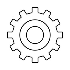 Simple single gear outline icon perfect for settings configuration or mechanical interface design elements