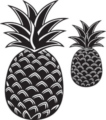 Stylized Pineapple Fruit Illustration