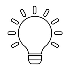 Fototapeta premium Minimalist outline of a light bulb symbolizing innovation ideas and creativity perfect for modern design projects