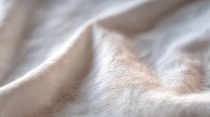 Fototapeta premium Close-up of white T-shirt fabric texture, showing softness and weave details