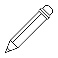Minimalist illustration of a sharp pencil with a pink eraser on a clean white background perfect for educational or creative concepts