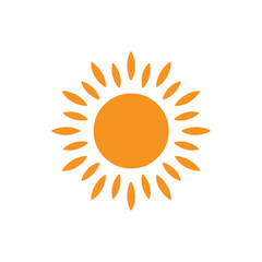 Sun Icon Symbol Vector. Bright Summer and Weather Illustration Design