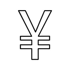 Clean outline graphic of the japanese yen currency symbol suitable for financial or economic design projects