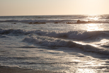 Sandy Beach by the Ocean in Santa Cruz ,Torres Vedras