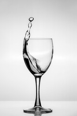 Minimalist Splash in Wine Glass. High-Speed Photography