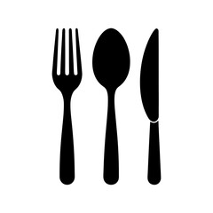 the contours of the cutlery spoon knife fork vector art illustration