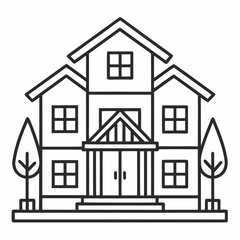 Duplex House Outline Vector