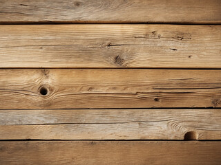 Fototapeta premium Background texture of old, rustic wooden planks. Natural brown wood grain surface for a floor or wall backdrop.