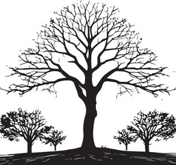 Obraz premium tree silhouette Vector | Minimalist & Trendy tree Silhouette Design | Unique & Stylish tree Artwork for Vector design 