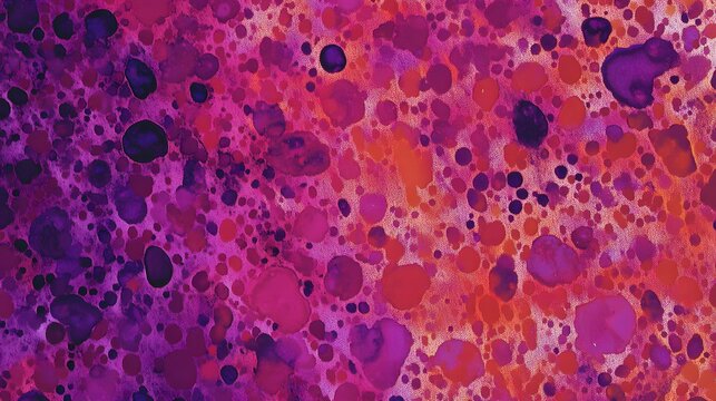 Abstract digital illustration of overlapping, textured orbs in shades of purple, red, and gray.