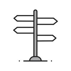Directional signpost vector illustration crossroads guidance choice pointer information marker street navigation icon