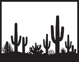 Wild Desert Cactus Scene Set