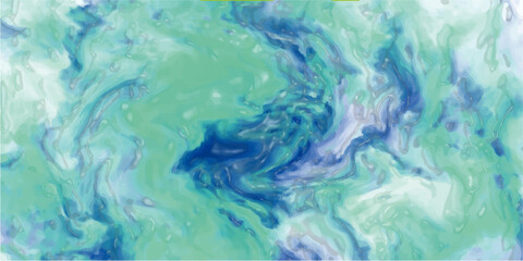 Abstract vibrant background featuring swirling marbled patterns in warm tones of green, blue, Showcases smooth, organic curves and chaotic flowing patterns that mimic liquid or ink motio.