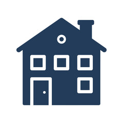Dark blue house icon vector illustration simple residential building graphic home symbol