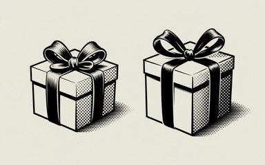 A classic white gift box with a red ribbon and bow is a perfect surprise for any holiday celebration