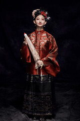 Fototapeta premium An Eastern girl dressed in Ming Dynasty Hanfu