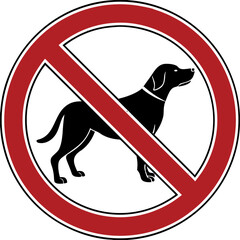 Printable 'No Pets' sign, with a dog icon crossed out inside a prohibition circle.