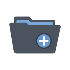 Folder with plus icon vector illustration add new document create folder organize files data management