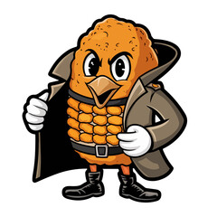 Corn farmer mascot. cartoon, Funny Popcorn cartoon character illustration for graphic design.