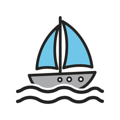 Simple sailboat illustration nautical vessel sailing boat watercraft marine transport ocean travel