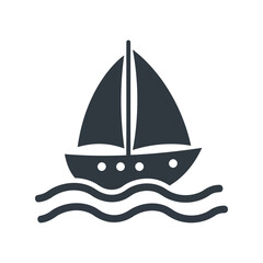 Sailboat vector illustration sailing boat on water maritime travel nautical journey sea adventure watercraft