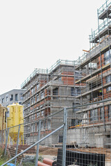Scaffolding on apartment building under construction
